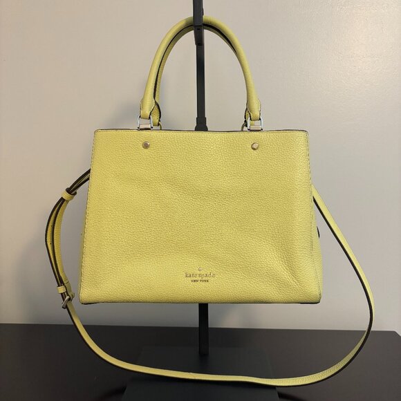 kate spade Handbags - Kate Spade Leila Medium Light Yellow Triple Compartment Satchel